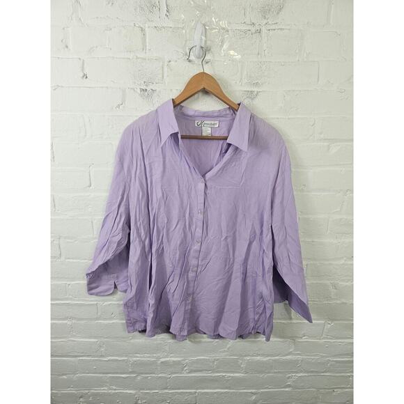 Dressbarn Women's Lightweight Button-Up Shirt Blouse Lavender Purple Size 22-24 - Picture 1 of 4